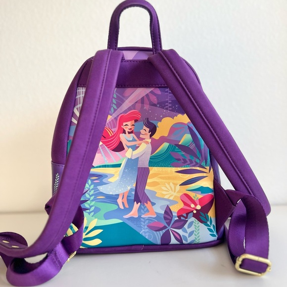 Loungefly Little Mermaid Ariel Castle Series Mini Backpack - PURPLE - Picture 2 of 4